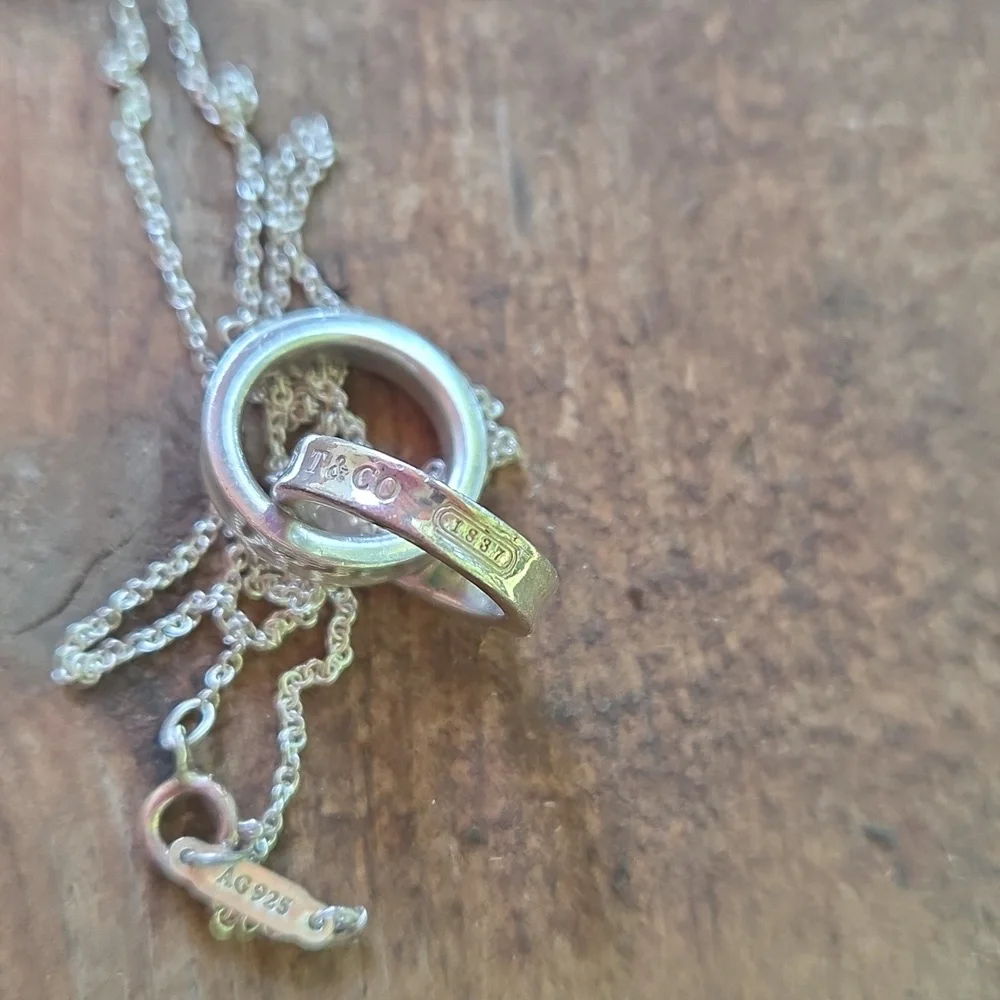 Tiffany 1837 Sterling Silver Double Ring Necklace - Picture 3 of 5